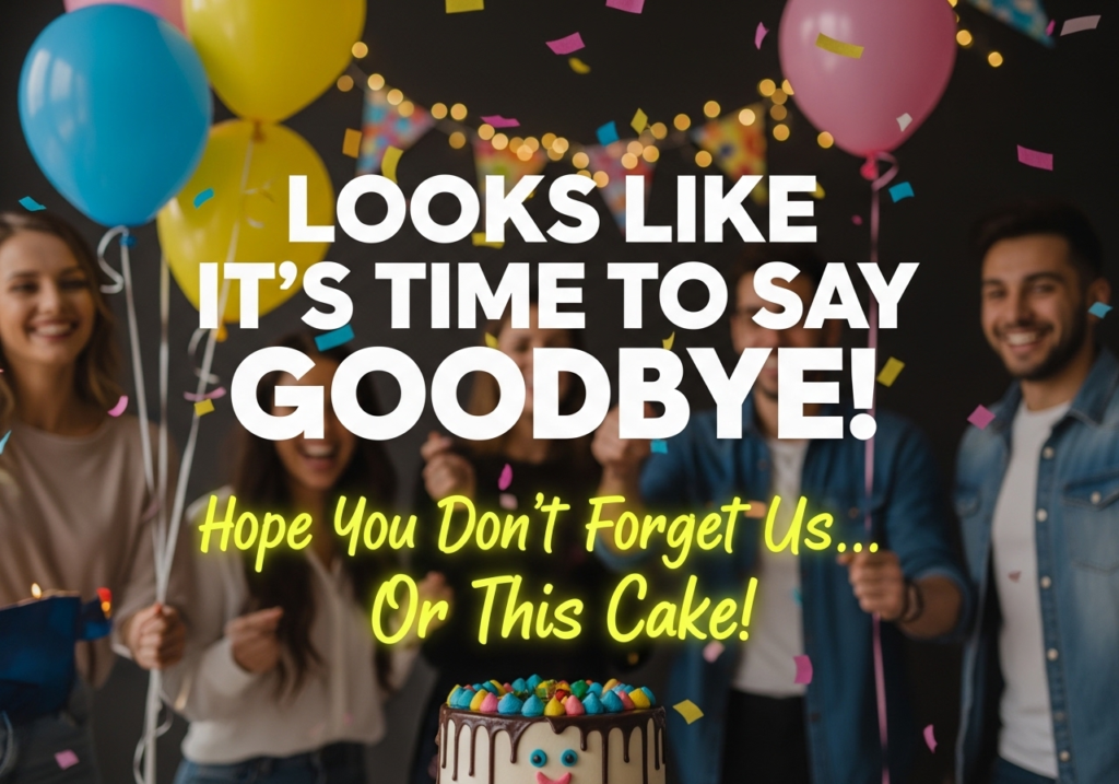 farewell cake message funny